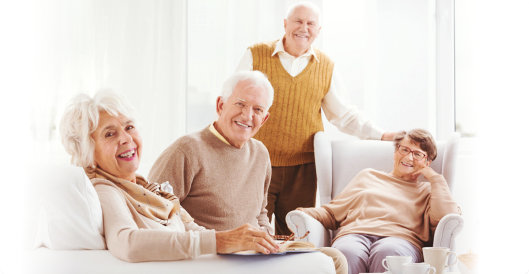 Group of elderly smiling